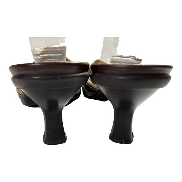 Aerology Aerosoles Holly Sandals Women's 9M Heels Brown Leather Criss Cross Toe - Picture 7 of 9